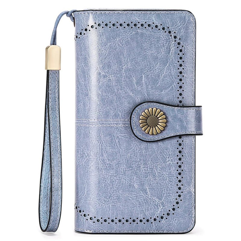SENDEFN Wallets for Women Leather Credit Card Holder with RFID Blocking Large Capacity Wristlet - Image 3